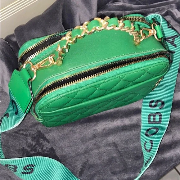 Marc Jacobs Green Quilted Women's Bag Purse Cross Body - Picture 5 of 16